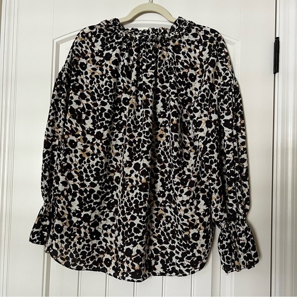Sanctuary Ruffled Tie Neck Cheetah Print Chiffon Blouse - Picture 7 of 7